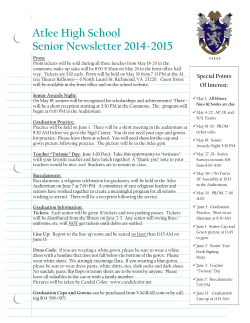 Atlee High School Senior Newsletter 2014-2015