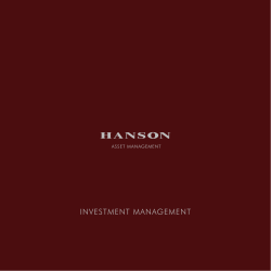 Investment management - Hanson Asset Management