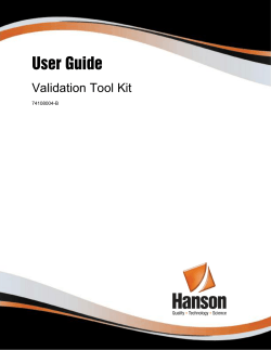 Service â Validation Tool Kit User Guide