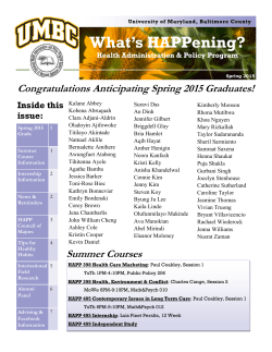 What`s HAPPening? - Health Administration and Policy Program