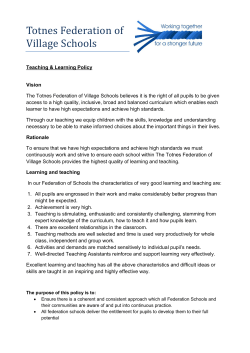 Teaching and Learning Policy March 2015