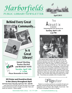April 2015 Newsletter - Harborfields Public Library
