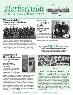 June 2015 Newsletter - Harborfields Public Library