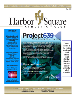 May `15 Club Newsletter - Harbor Square Athletic Club