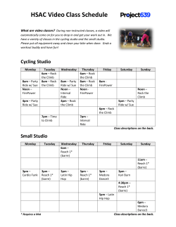 Video Class Fitness Schedule - Harbor Square Athletic Club