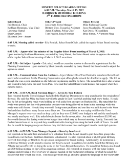 Select Board Minutes for March 19, 2015