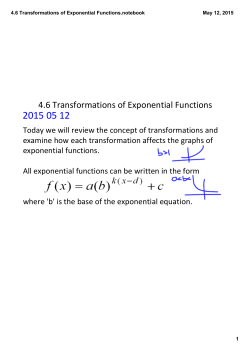 4.6 Transformations of Exponential Functions.notebook