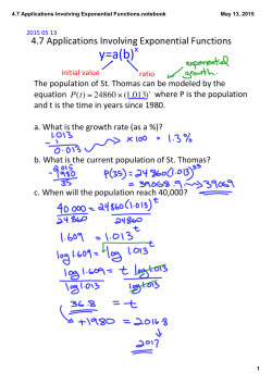4.7 Applications Involving Exponential Functions.notebook