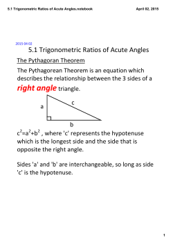 5.1 Trigonometric Ratios of Acute Angles.notebook