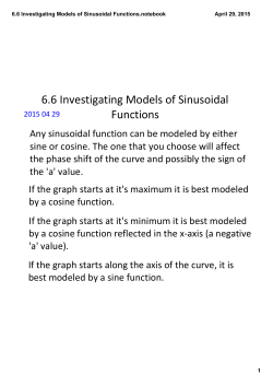 6.6 Investigating Models of Sinusoidal Functions.notebook