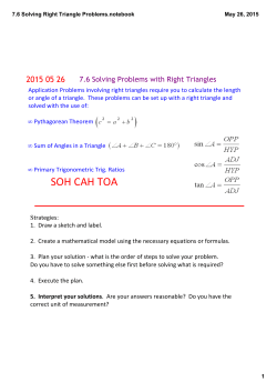 7.6 Solving Right Triangle Problems.notebook