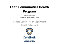 PowerPoint Presentation &acirc; Faith Communities Health Program