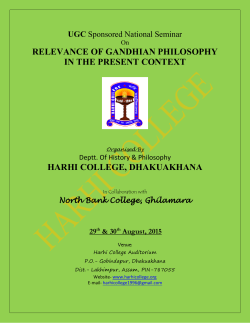invitation: relevance of gandhian philosophy in the