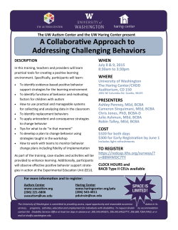 Addressing Challenging Behaviors A Collaborative Approach to