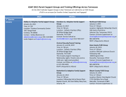 ASAP 2013 Parent Support Groups and Training Offerings across