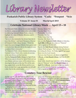 Celebrate National Library Week â¦ April 13â18 Cemetery Tour