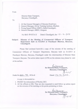 Minutes of Meeting of Commercial Officers of Transport Department