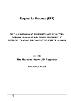 Request for Proposal (RFP) The Haryana State UID Registrar