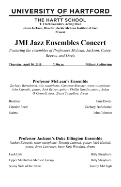 JMI Jazz Ensembles Concert