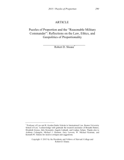 Reasonable Military Commander - Harvard National Security Journal