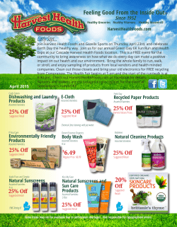 Printable Flyer - Harvest Health Foods
