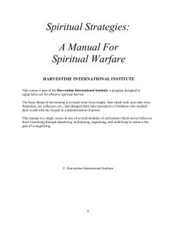 Spiritual Strategies: A Manual For Spiritual Warfare