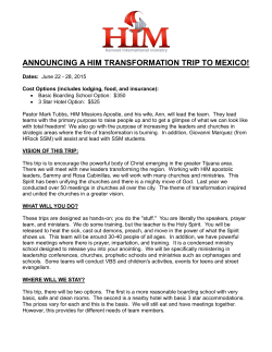 ANNOUNCING A HIM TRANSFORMATION TRIP TO MEXICO!