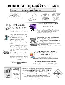 2015 Newsletter - Harveys Lake Borough