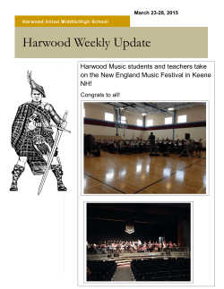 Harwood Weekly Update - Harwood Union High School