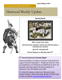 Harwood Newsletter April 20-May 2 With Calendar