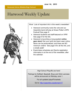 Harwood Newsletter June 1-6 With Calendar
