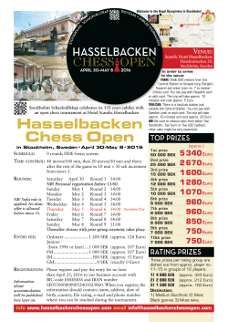Invitation - Hasselbacken Chess Open