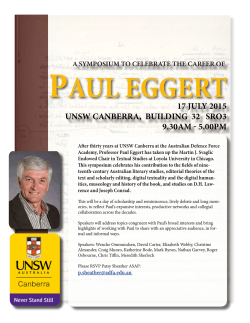 A Symposium to Celebrate the Career of Paul Eggert