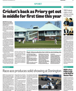 Cricket`s back as Priory get out in middle for first time this year