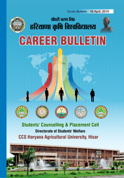 Career Bulletin - CCS HAU, Hisar