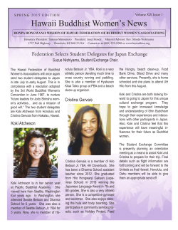 Hawaii Buddhist Women`s News - Hawaii Federation of Buddhist
