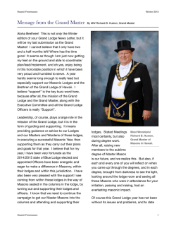 Newsletter - Grand Masonic Lodge of Hawaii