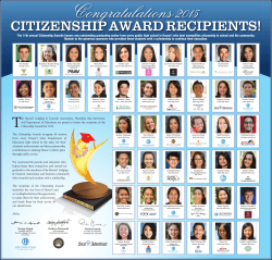 The 11th annual Citizenship Awards honors one outstanding
