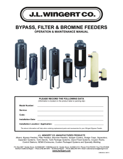 BYPASS, FILTER & BROMINE FEEDERS