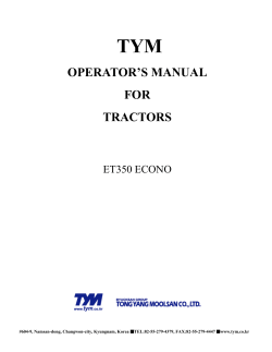 OPERATOR`S MANUAL FOR TRACTORS