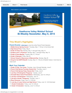 May 6, 2015 - Hawthorne Valley Waldorf School