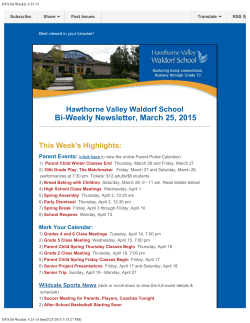 March 25, 2015 - Hawthorne Valley Waldorf School
