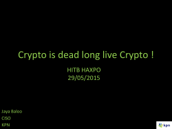 Crypto is dead long live Crypto !
