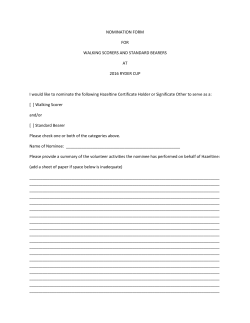 NOMINATION FORM FOR WALKING SCORERS AND STANDARD