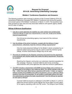 Request for Proposal 2014-20: Advertising & Marketing Campaign