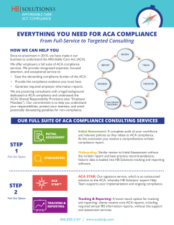EVERYTHING YOU NEED FOR ACA COMPLIANCE