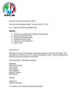 HCA-AGM Minutes 2015 - The Huntley Community Association