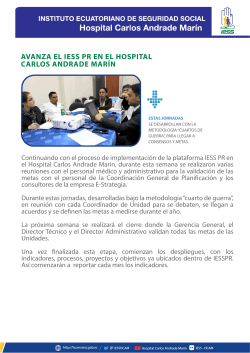 AVANZA EL IESS PR EN EL HOSPITAL CARLOS ANDRADE MARÃN