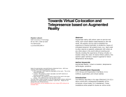Towards Virtual Co-location and Telepresence based on