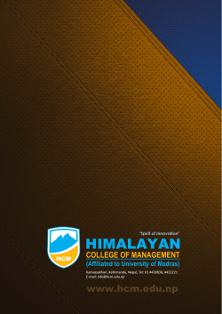 HCM Prospectus 2015.FH10 - Himalayan College of Management